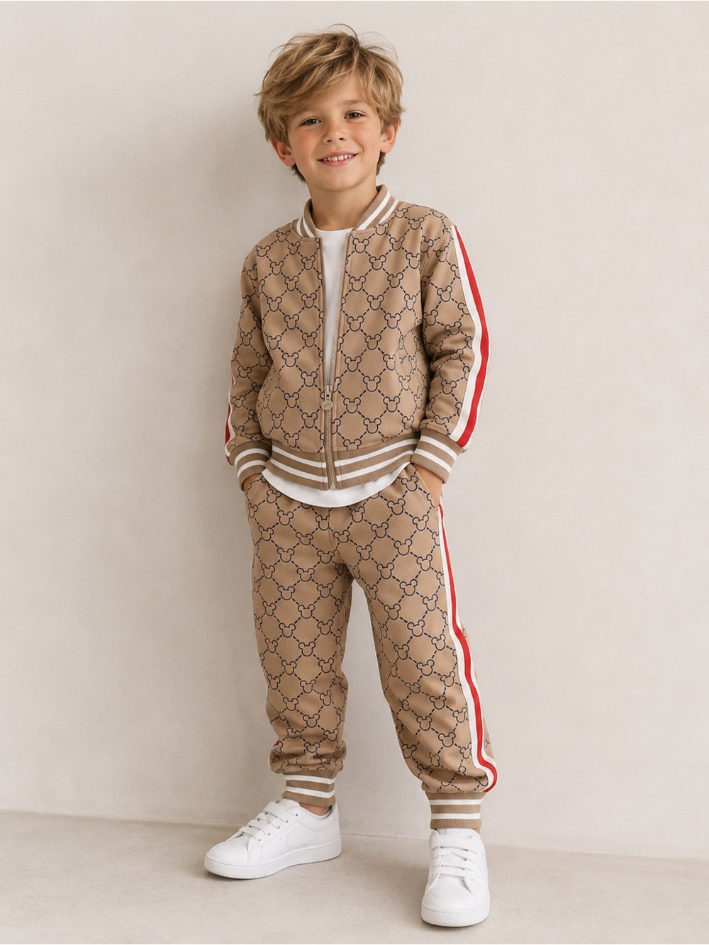 Disney Japan Mickey Mouse Zip-Up Jacket & Jogger Set | Kids Size 6 (Small)